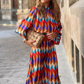 Inés Statement Formal Printed Midi Dress Chic Silhouette Collection