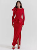 Elegant Bow Backless Sexy Chic Maxi Party Dress