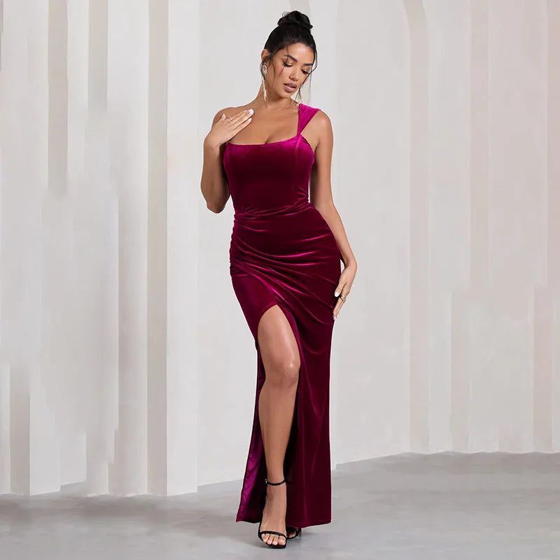 Fashion Sleeveless OneShoulder Backless Bodycon Dress Cut Out Dresses