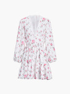 Emery Aesthetic Short Floral Dress with V Neck Designer Edit