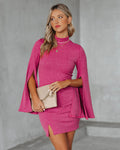 Must Be Love Bell Sleeve Knit Bodycon Dress Dark Rose