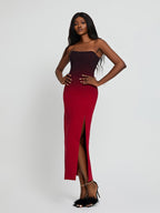 Myfanwy Strapless Ombre Split Maxi Dress