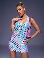 Mylah Leather Chainmail Dress