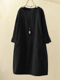 Mara Boutique Loose and Corduroy Dress Chic Silhouette Collection