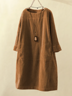 Tracy Premium Loose and Corduroy Dress Designer Edit
