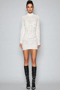 Emilsf Lace Jacquard Mini Dress