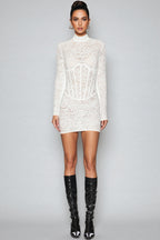 Emilsf Lace Jacquard Mini Dress