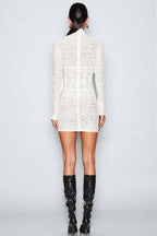 Emilsf Lace Jacquard Mini Dress