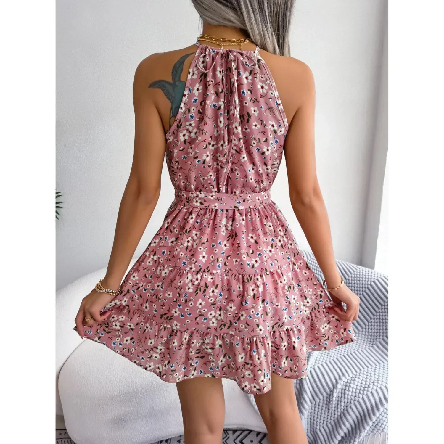 Zaida Effortless Summer Dress with Blue Floral Print Chic Silhouette Collection