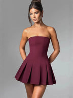 Bow Backless Strapless Party Dress