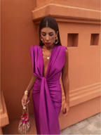Sandra Elevated Party Dress with a Tucked Neckline Boutique Collection