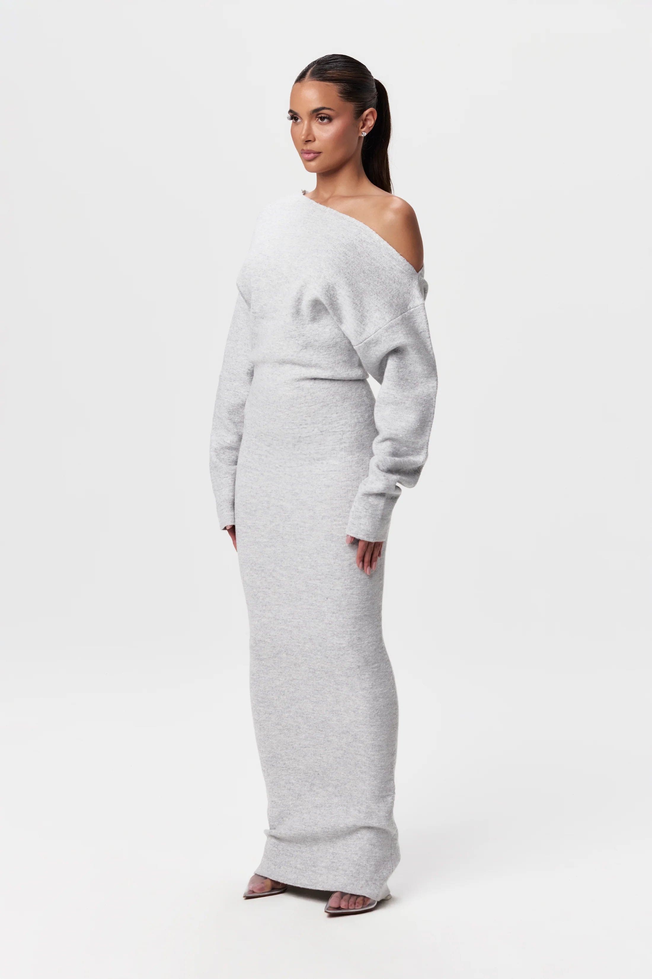 Ramona Aesthetic Sweater Dress with Dropped Shoulders Premium Wardrobe Essential