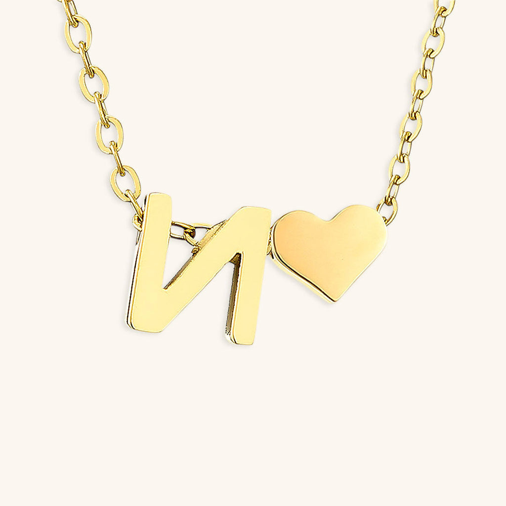Heartfelt Initial - Gold Letter Necklace
