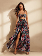 Floral Printed Skirt Set