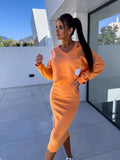 Francisca Statement Casual Sweatshirt Dress Set Elevated Occasion Wear