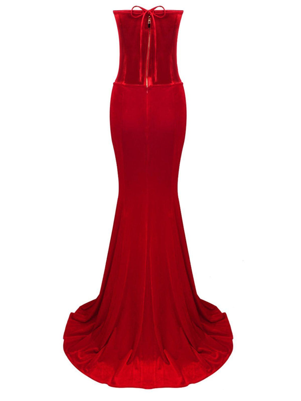Natalia Strapless Velvet Maxi Dress