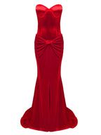 Natalia Strapless Velvet Maxi Dress