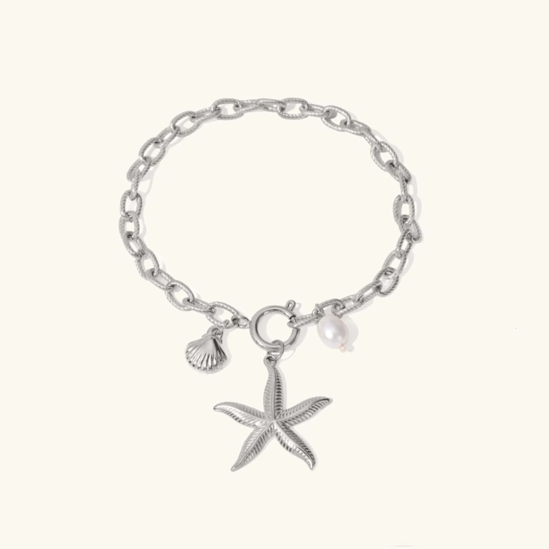 Nautilus Freshwater Pearl Charm Bracelet