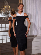 Folded Collar Midi Dress