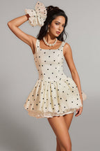 Estelle Square Neck Dot Mini Dress