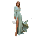Bohemian Deep VNeck Split Swing Boho Dress