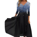 Elegant Lace Floral Boho Sexy Half Sleeve Long Prom O Neck ALine Women's Dress