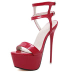 Fashion 6cm Platform Patent Leather Peep Toe Party High Heel