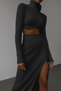 Autumn Winter Y2K Slim Knitted Set Skirt