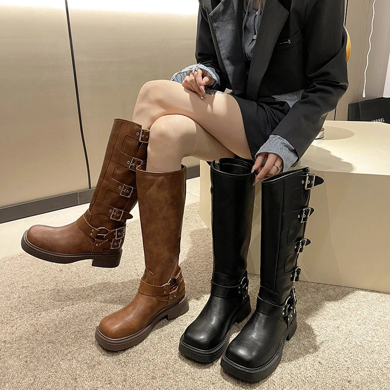Chic Stylish LaceUp Comfortable Elegant Knee High Boots