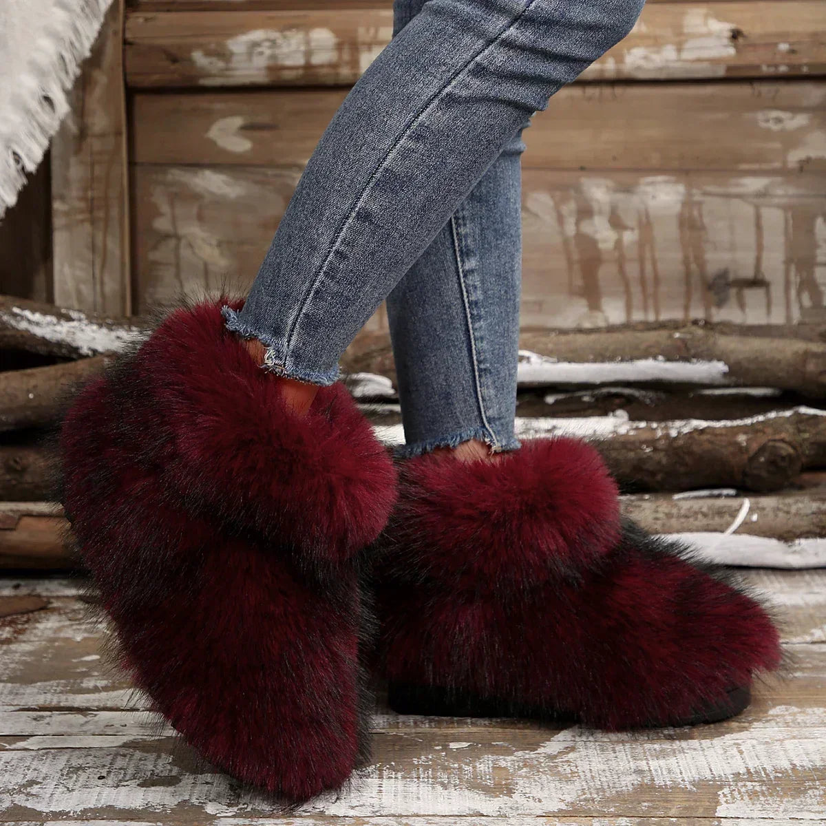 High Overtheknee Fur Fashion Woollike Plus Velvet Snow Boot