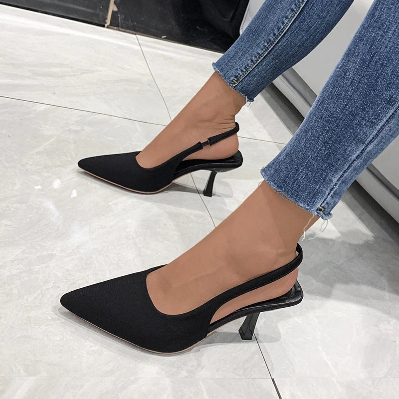 Closed Toe Green Single Thin Midheeled Fashion Pointed Plus Size Low Heel Pumps