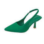 Closed Toe Green Single Thin Midheeled Fashion Pointed Plus Size Low Heel Pumps