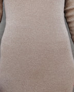Newtown Mock Neck Knit Midi Dress Taupe