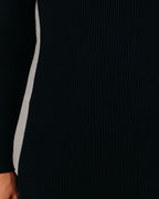 Newtown Mock Neck Knit Midi Dress Black