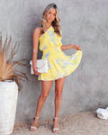 Nicely Done Floral One Shoulder Dress Yellow