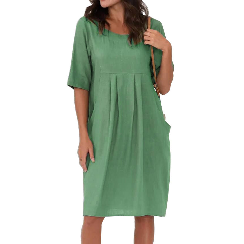 Sharon Boutique Women's Short Sleeved Vintage Dress Premium Wardrobe Essential