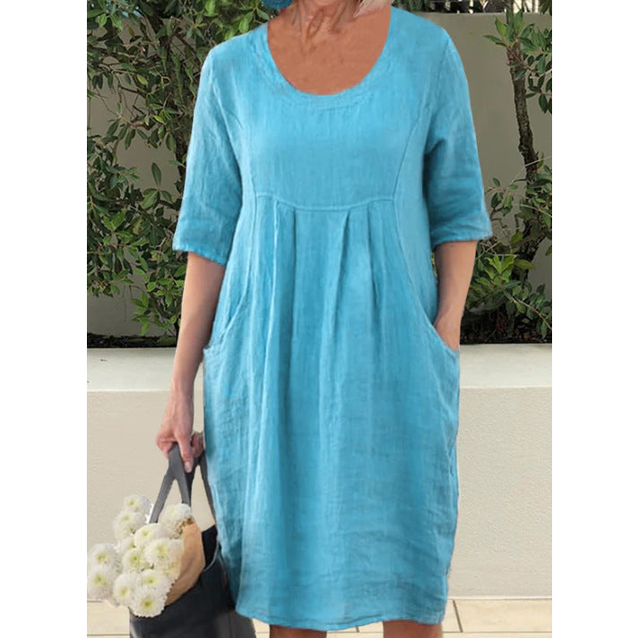 Sharon Boutique Women's Short Sleeved Vintage Dress Premium Wardrobe Essential