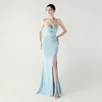 Boning Corset Lace up Waist Controlled Wrapped Chest Pleated Hollow Out Cutout out Cocktail Wedding Red Carpet Evening Dress