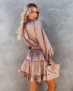 Lena Satin Midi Dress Champagne