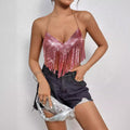 Charm Dynamic Sparkling Fringe Halter Top