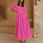 Follow My Lead Tiered Maxi Dress Baby Pink