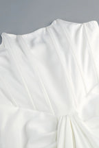 Donna White Strapless Fishbone Maxi Dress