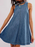 Daily Sleeveless Washed Denim Dress