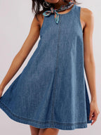 Daily Sleeveless Washed Denim Dress