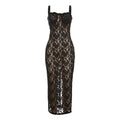 off Neck See through Lace Slim Dress for
