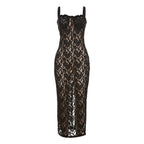 off Neck See through Lace Slim Dress for