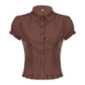 Amaria Brown Puff Sleeve Top