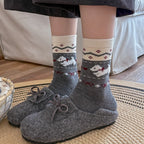 Intarsia Retro Thick Warm Mid Calf Socks