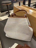 Rhoda Striped Canvas Tote Bag