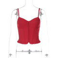 Mahina Strappy Button-Front Crop Top